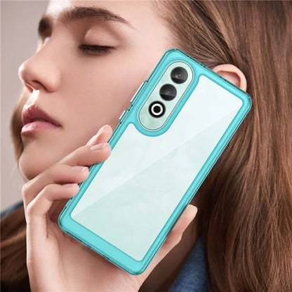 For OnePlus Nord CE4 5G Case Drop-Proof TPU Frame Clear Acrylic Protective Phone Shell Blue