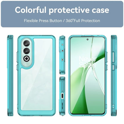 For OnePlus Nord CE4 5G Case Drop-Proof TPU Frame Clear Acrylic Protective Phone Shell Blue