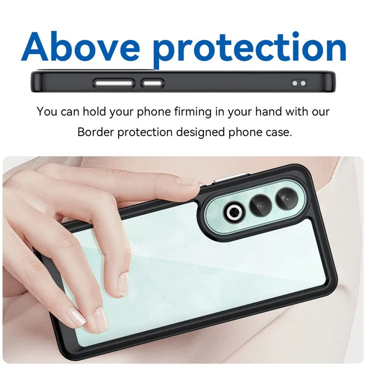 For OnePlus Nord CE4 5G Case Drop-Proof TPU Frame Clear Acrylic Protective Phone Shell