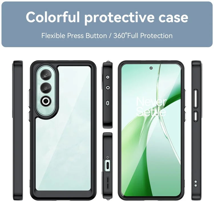 For OnePlus Nord CE4 5G Case Drop-Proof TPU Frame Clear Acrylic Protective Phone Shell