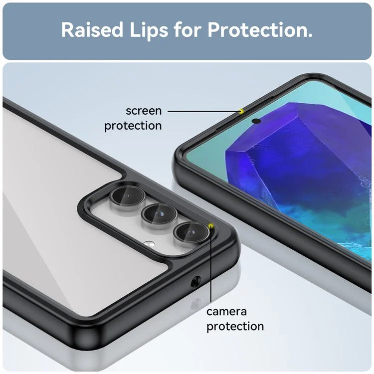 For Samsung Galaxy M55 5G / C55 5G / F55 5G Case TPU Frame Clear Acrylic Protective Phone Cover
