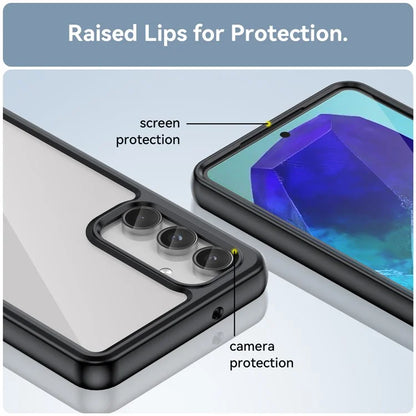 For Samsung Galaxy M55 5G / C55 5G / F55 5G Case TPU Frame Clear Acrylic Protective Phone Cover