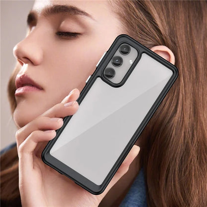 For Samsung Galaxy M55 5G / C55 5G / F55 5G Case TPU Frame Clear Acrylic Protective Phone Cover