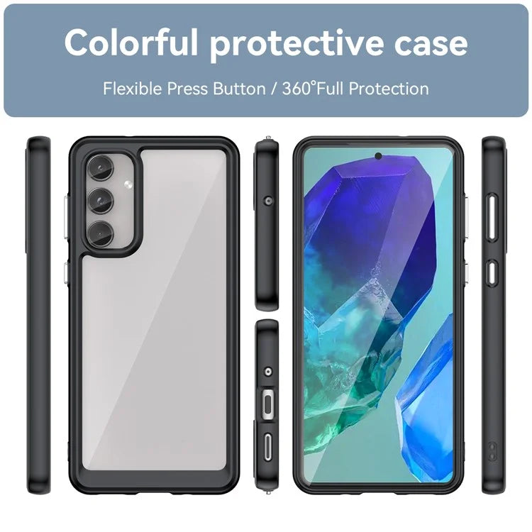For Samsung Galaxy M55 5G / C55 5G / F55 5G Case TPU Frame Clear Acrylic Protective Phone Cover