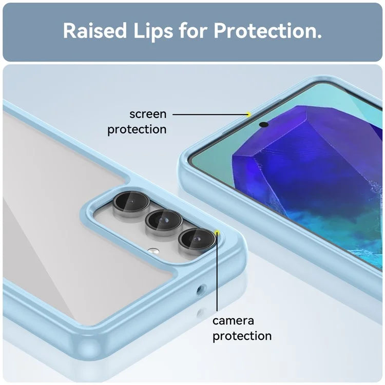 For Samsung Galaxy M55 5G / C55 5G / F55 5G Case TPU Frame Clear Acrylic Protective Phone Cover