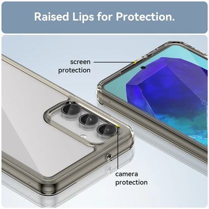 For Samsung Galaxy M55 5G / C55 5G / F55 5G Case TPU Frame Clear Acrylic Protective Phone Cover