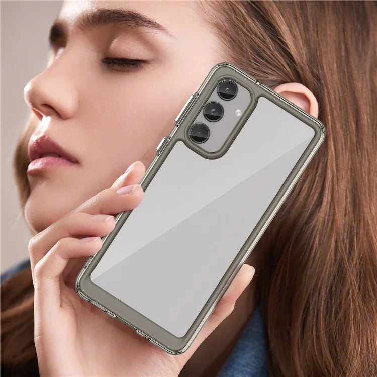 For Samsung Galaxy M55 5G / C55 5G / F55 5G Case TPU Frame Clear Acrylic Protective Phone Cover