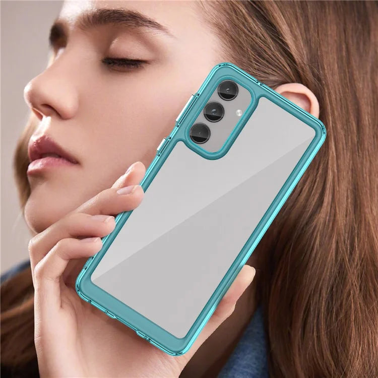For Samsung Galaxy M55 5G / C55 5G / F55 5G Case TPU Frame Clear Acrylic Protective Phone Cover