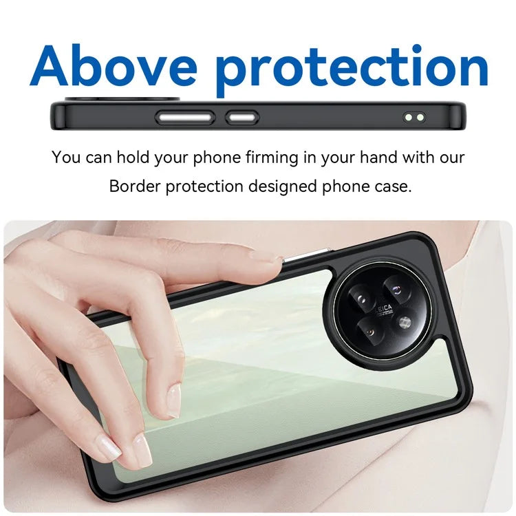 For Xiaomi Civi 4 Pro 5G / 14 Civi 5G Case Protective TPU Frame Clear Acrylic Phone Shell