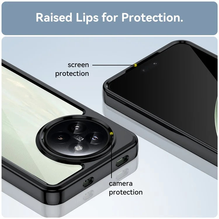 For Xiaomi Civi 4 Pro 5G / 14 Civi 5G Case Protective TPU Frame Clear Acrylic Phone Shell