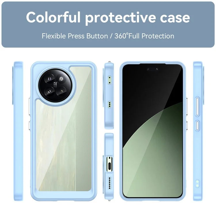 For Xiaomi Civi 4 Pro 5G / 14 Civi 5G Case Protective TPU Frame Clear Acrylic Phone Shell