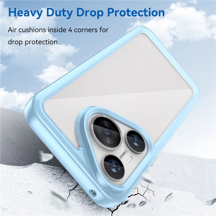 For Huawei Pura 70 Protective Case TPU Frame Clear Acrylic Phone Cover