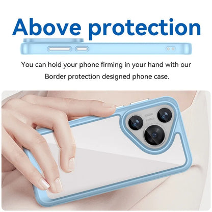 For Huawei Pura 70 Protective Case TPU Frame Clear Acrylic Phone Cover