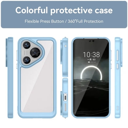 For Huawei Pura 70 Protective Case TPU Frame Clear Acrylic Phone Cover