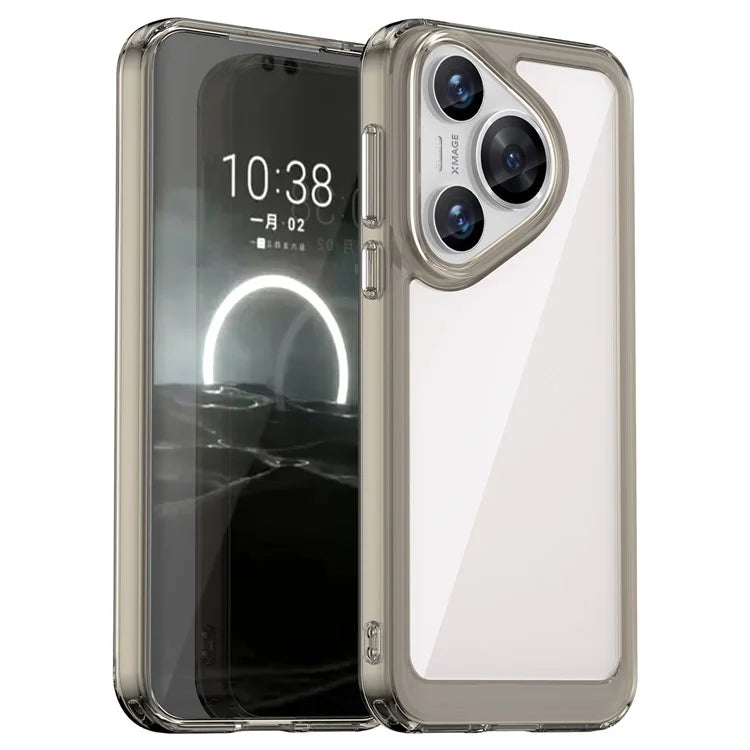 For Huawei Pura 70 Protective Case TPU Frame Clear Acrylic Phone Cover