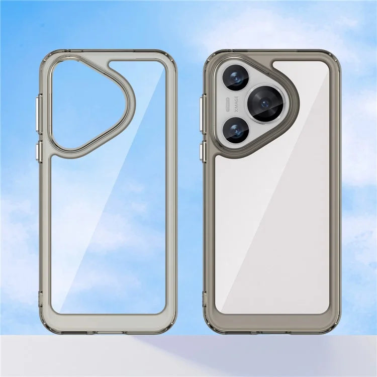 For Huawei Pura 70 Protective Case TPU Frame Clear Acrylic Phone Cover
