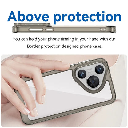 For Huawei Pura 70 Protective Case TPU Frame Clear Acrylic Phone Cover