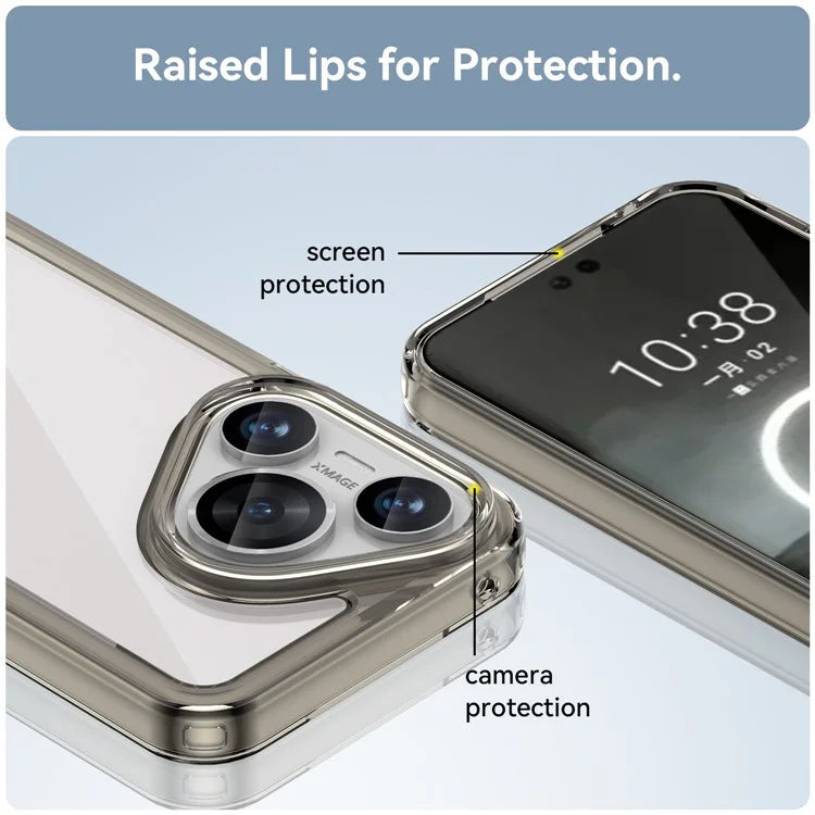 For Huawei Pura 70 Protective Case TPU Frame Clear Acrylic Phone Cover
