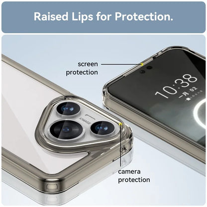 For Huawei Pura 70 Protective Case TPU Frame Clear Acrylic Phone Cover