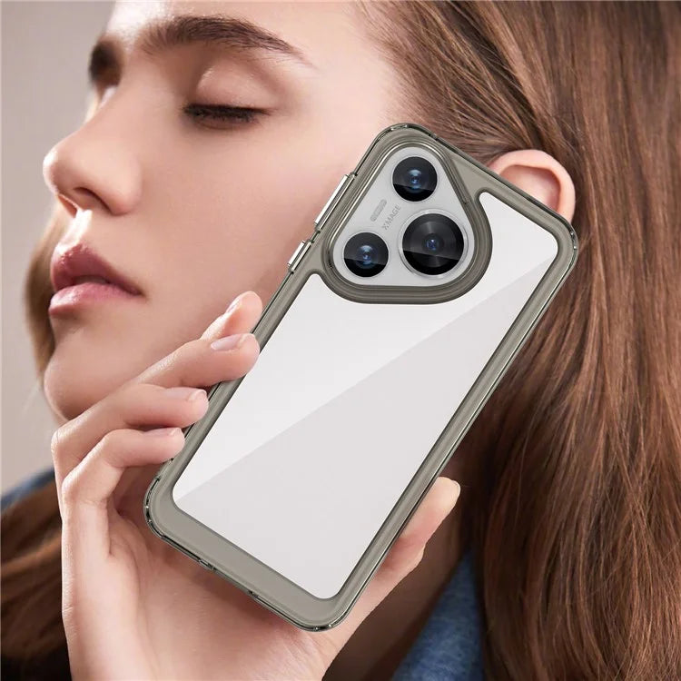 For Huawei Pura 70 Protective Case TPU Frame Clear Acrylic Phone Cover