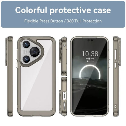 For Huawei Pura 70 Protective Case TPU Frame Clear Acrylic Phone Cover