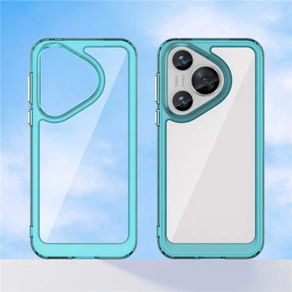 For Huawei Pura 70 Protective Case TPU Frame Clear Acrylic Phone Cover