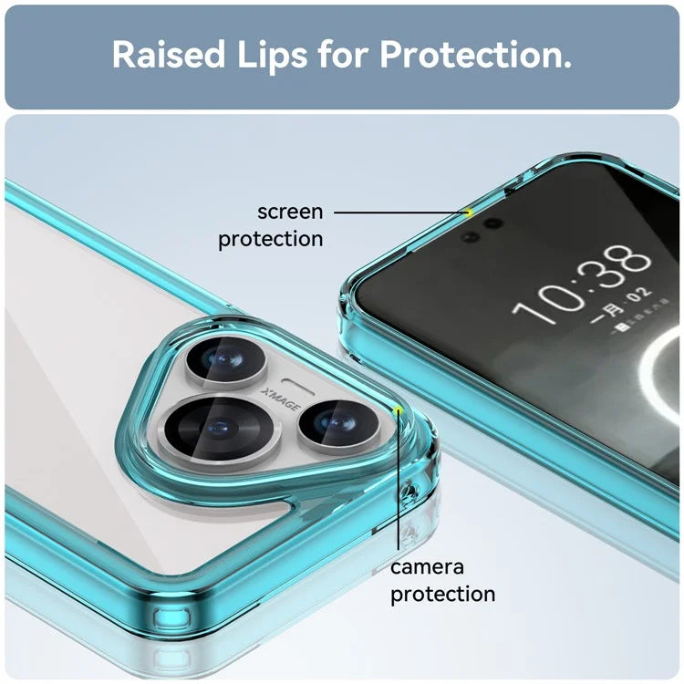 For Huawei Pura 70 Protective Case TPU Frame Clear Acrylic Phone Cover