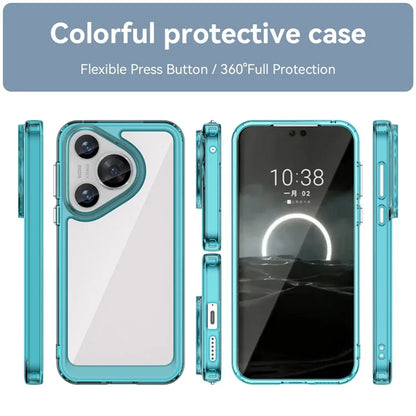 For Huawei Pura 70 Protective Case TPU Frame Clear Acrylic Phone Cover