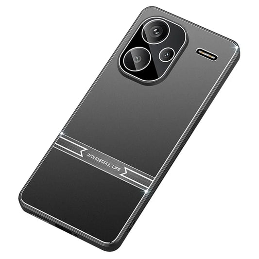 For Xiaomi Redmi Note 13 Pro+ 5G Anti-Scratch Phone Case Metal+PC+TPU Matte Texture Mobile Phone Cover