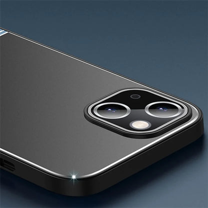 For iPhone 13 Case Scratch Resistant Metal+PC+TPU Matte Smartphone Cover