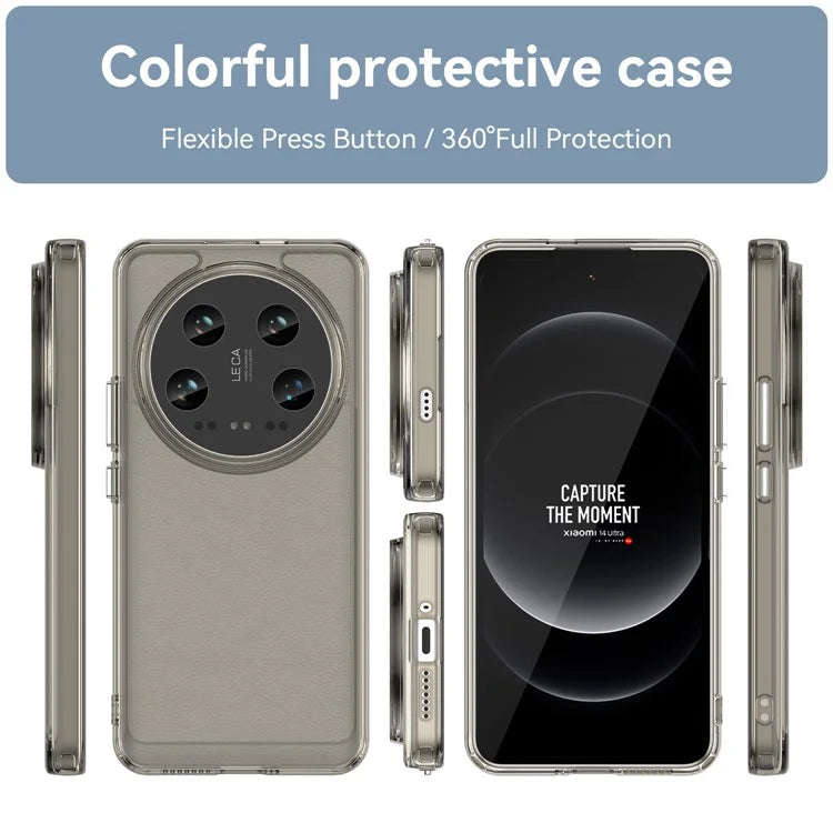 Candy Series Slim Case for Xiaomi 14 Ultra Protective TPU Phone Cover Grey