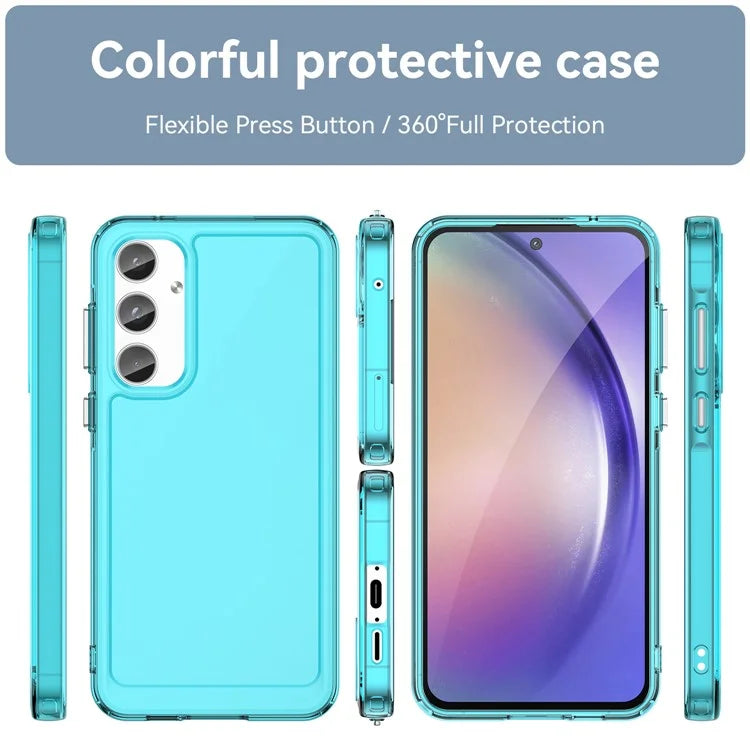 For Samsung Galaxy A55 5G Case Candy Series TPU Drop-proof Phone Back Cover Blue