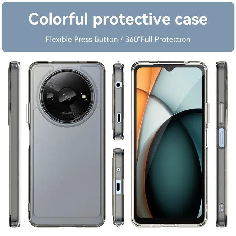 For Xiaomi Redmi A3 / Poco C61 4G Cell Phone Cases Candy Series Slim-Fit TPU Protective Cover Grey