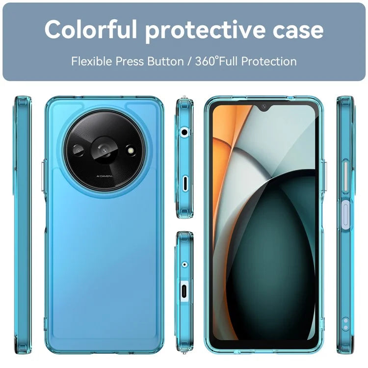 For Xiaomi Redmi A3 / Poco C61 4G Cell Phone Cases Candy Series Slim-Fit TPU Protective Cover Blue