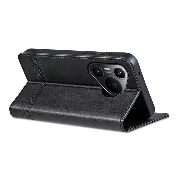 AZNS For Huawei Pura 70 Wallet Case PU Leather Magnetic Shock Absorbing Phone Cover