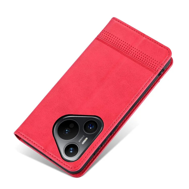 AZNS For Huawei Pura 70 Wallet Case PU Leather Magnetic Shock Absorbing Phone Cover