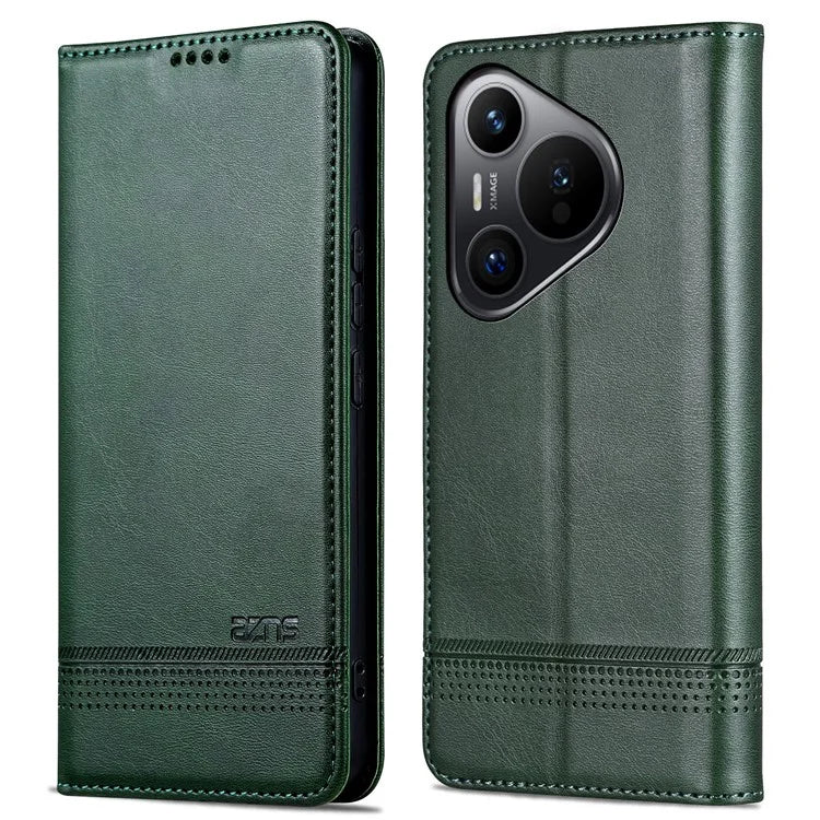 AZNS For Huawei Pura 70 Wallet Case PU Leather Magnetic Shock Absorbing Phone Cover