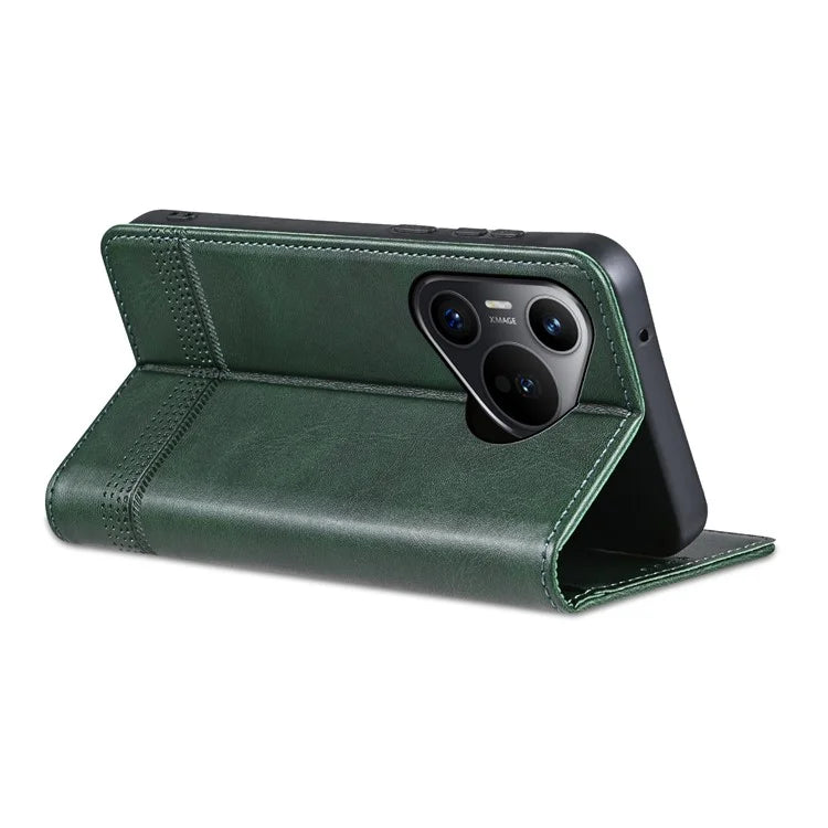 AZNS For Huawei Pura 70 Wallet Case PU Leather Magnetic Shock Absorbing Phone Cover