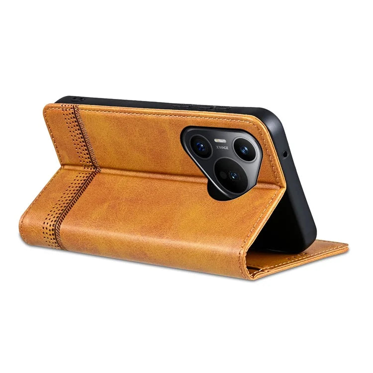 AZNS For Huawei Pura 70 Wallet Case PU Leather Magnetic Shock Absorbing Phone Cover