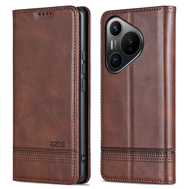AZNS For Huawei Pura 70 Pro / Pura 70 Pro+ Case PU Leather Folio Wallet Magnetic Auto-absorbed Phone Cover