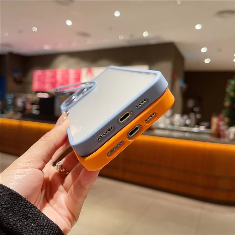 U1 For iPhone 13 Pro Case Lens Frame Kickstand TPU+Acrylic Phone Cover with Glass Lens Film
