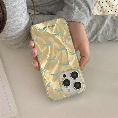 For iPhone 15 Pro Case Dual-layer IMD Pattern Phone Shell Shockproof Cell Phone Cover
