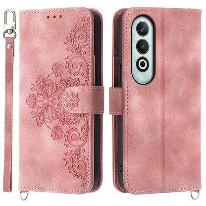 For OnePlus Nord CE4 5G Leather Case Wallet Phone Cover with Hand Strap and Shoulder Strap