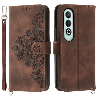 For OnePlus Nord CE4 5G Leather Case Wallet Phone Cover with Hand Strap and Shoulder Strap