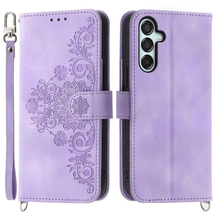For Samsung Galaxy M15 5G / F15 5G Leather Case Flower Mobile Phone Cover Wholesale
