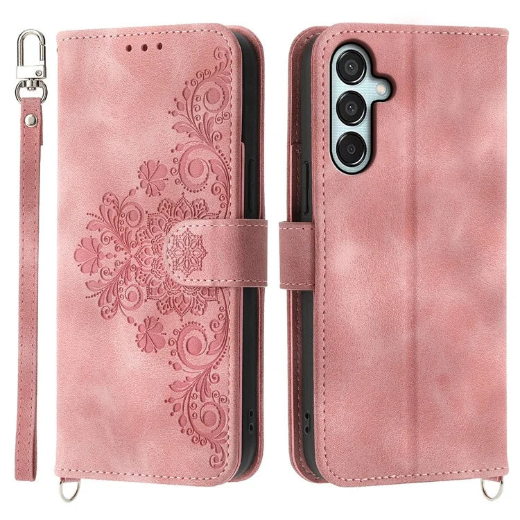 For Samsung Galaxy M15 5G / F15 5G Leather Case Flower Mobile Phone Cover Wholesale