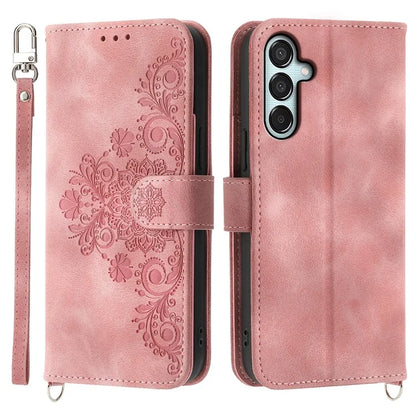 For Samsung Galaxy M15 5G / F15 5G Leather Case Flower Mobile Phone Cover Wholesale