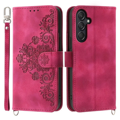 For Samsung Galaxy M55 5G / C55 5G / F55 5G Case Card Slots Wallet Leather Phone Cover with 2 Straps