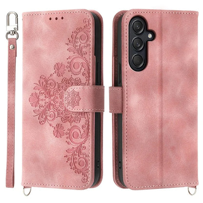 For Samsung Galaxy M55 5G / C55 5G / F55 5G Case Card Slots Wallet Leather Phone Cover with 2 Straps