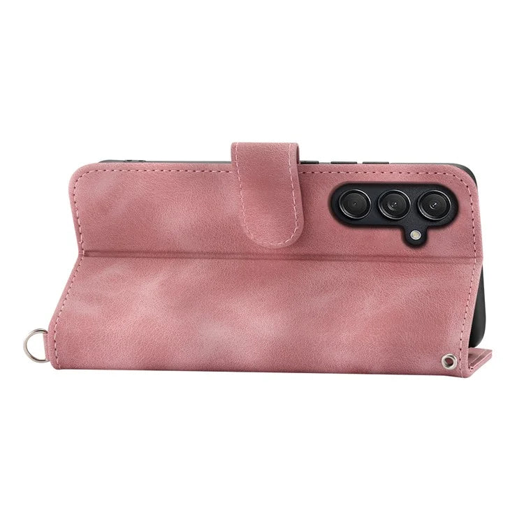 For Samsung Galaxy M55 5G / C55 5G / F55 5G Case Card Slots Wallet Leather Phone Cover with 2 Straps